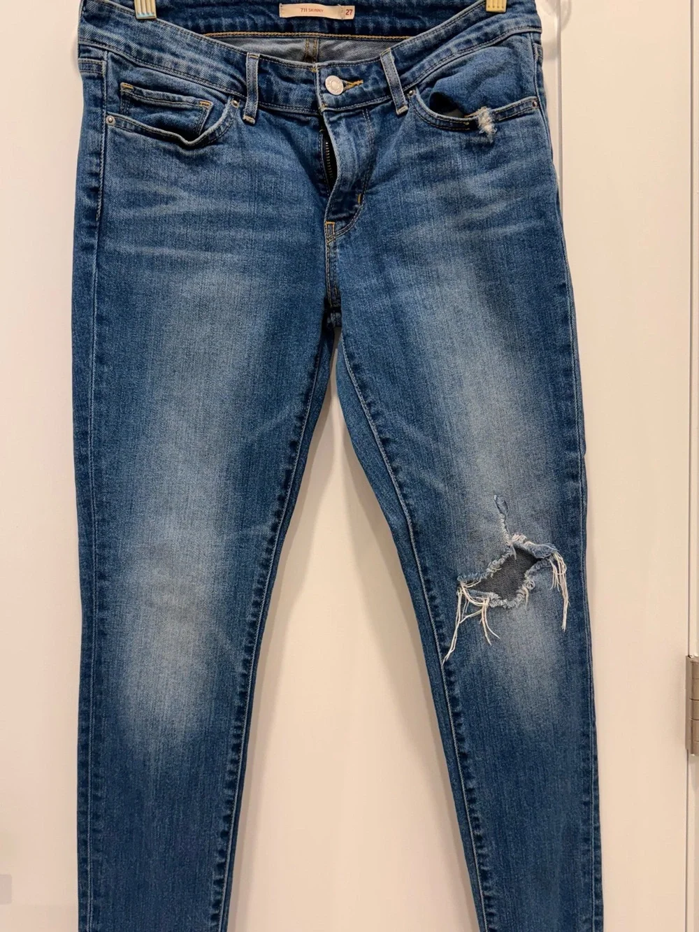Levi's Blue Distressed Skinny Jeans